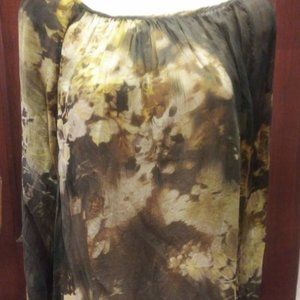 Sheer brown floral Karen Kane tunic